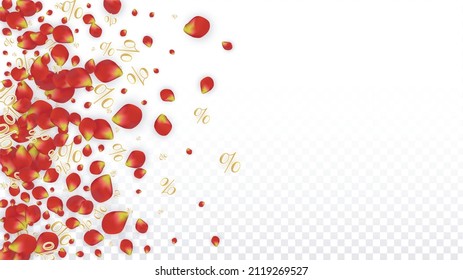 Vector Spring or Summer Sale Background with Flowers and Percent for  Template Design. Good for Special Hot Holiday Discount Offer, Black Friday, Fashion Promotion Action. Romantic Rose Illustration.