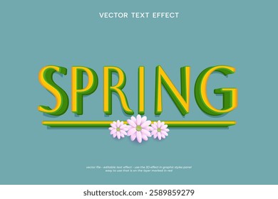 vector spring text effect graphic design
