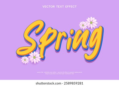 vector spring text effect graphic design illustration