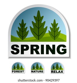 vector spring tree forest stickers