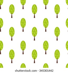 Vector spring trees seamless pattern background.