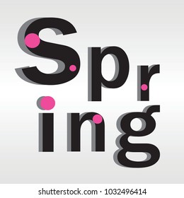 Vector spring typography./ A spring typography that can be used as a decoration. / White background.
