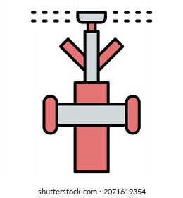 Diseño del icono de contorno relleno del vector Sprinkler
