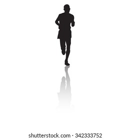 Vector sprinter running silhouette
