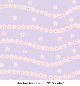 Vector of sprong seamless pattern with pink flowers