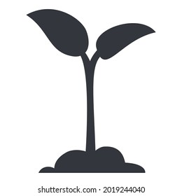 Vector Sprout Icon. Sprig Silhouette Pictogram