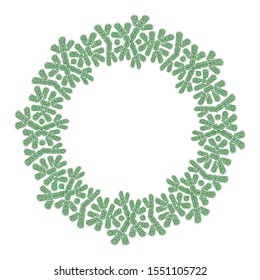 vector spruce twigs wreath isolated on white background