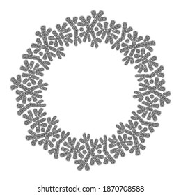 vector spruce twigs wreath isolated on white background
