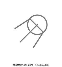 Vector sputnik, rocket line icon. Symbol and sign illustration design. Isolated on white background