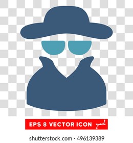 Vector Spy EPS vector icon. Illustration style is flat iconic bicolor cyan and blue symbol on a transparent background.