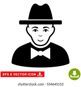 Vector Spy EPS vector icon. Illustration style is flat iconic black symbol on a transparent background.