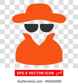 Vector Spy EPS vector pictograph. Illustration style is flat iconic bicolor gray and orange symbol on a transparent background.