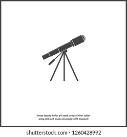 Vector spyglass icon for astronomy. Vector icons telescope  icon on white isolated background. Layers grouped for easy editing illustration. For your design.