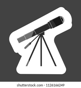 Vector spyglass icon colored sticker for astronomy. Vector icons telescope. Layers grouped for easy editing illustration. For your design.