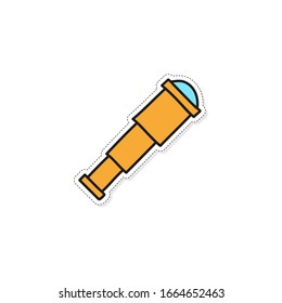 Icono de cristal espía vector sobre fondo blanco. Herramienta de observación. Sticker dibujado a mano.