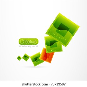 Vector square abstract background. Green and red rectangles