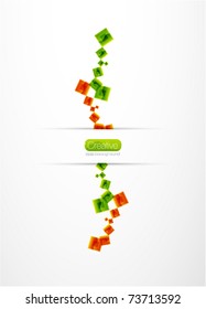 Vector square abstract background. Green and red rectangles