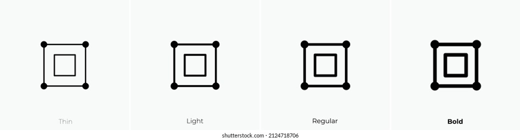 vector square alt icon. Thin, Light Regular And Bold style design isolated on white background