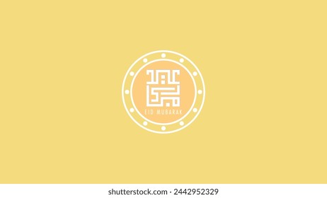 vector of Square arabic Calligraphy, letters with "Eid Mubarak" means Blessed Eid suit for background eid al fitr or al adha
