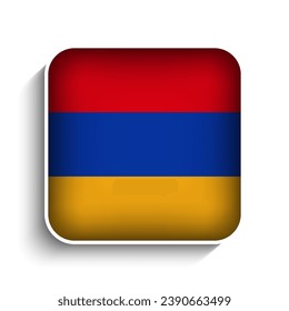 Vector Square Armenia Flag Icon