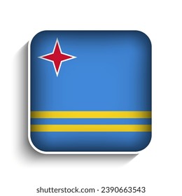Vector Square Aruba Flag Icon
