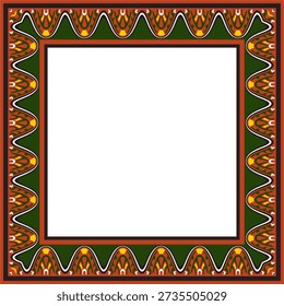 Vector square Assyrian color ornament. Rectangle, border, frame of Mesopatamia. Pattern of the ancient East.
