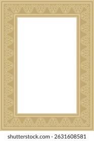 Vektor quadratische assyrische Goldschmuck. Rechteck, Rahmen, Rahmen von Mesopatamia. Muster des alten Ostens.

