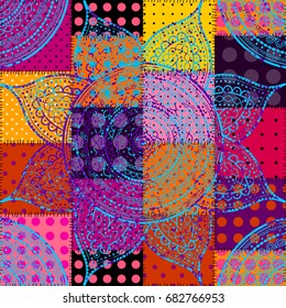 Vector square background. Mandala round decorative ornament pattern.