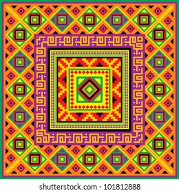 vector square background with a mexican ornament