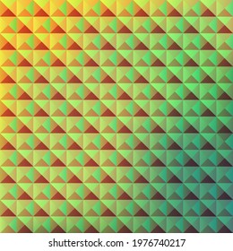 Vector square backgrounds of small triangles with gradient fill. Vector illustrations for the design of advertising banners, posters, covers, interiors, fabrics, packaging, wraps, etc.