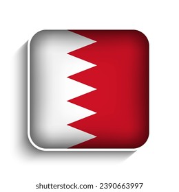 Vector Square Bahrain Flag Icon