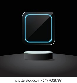Vector of square banner. Simple banner. Futuristic banner.