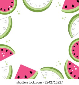 Vector square banner with watermelons