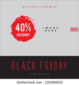 Vector square Black friday web banner. Graphic design for social media