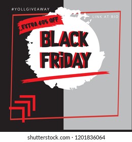 Vector square Black friday web banner. Graphic design for social media