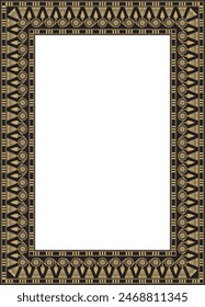 Vector square black and gold Egyptian ornament. Endless border, ancient Egypt frame.
