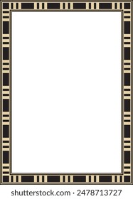 Vector square black and gold Egyptian ornament. Endless border, ancient Egypt frame.
