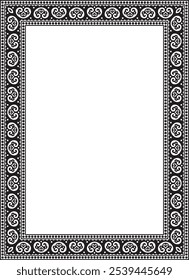 Vector cuadrado negro monocromo antiguo adorno ruso. Rectángulo eslavo, borde, marco. Pintura de las cámaras reales.
