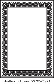 Vector square black monochrome Egyptian ornament. Endless border, ancient Egypt frame.
