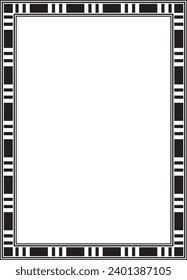 Vector square black monochrome Egyptian ornament. Endless border, ancient Egypt frame.
