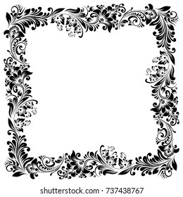 Vector Square Black White Frame Decorative Stock Vector (Royalty Free ...