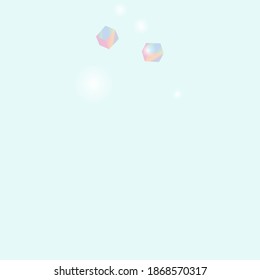 Vector Square Bokeh. Iridescent Background. Chaotic Confetti Backdrop. Foil Border. Geometric Anniversary Card. Holo Confetti. Isolated Holographic Cube Particles. Birthday Card with Metallic Texture.