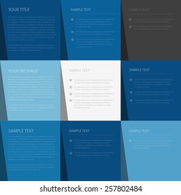Vector square box background blue and white color for text and message modern artwork design