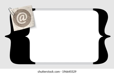 vector square brackets for entering text with email icon