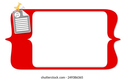 vector square brackets for entering text and document icon and music symbol