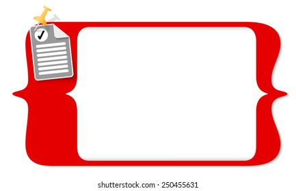 vector square brackets for entering text and document icon and check box