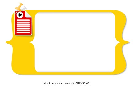 vector square brackets for entering text and document icon and play symbol