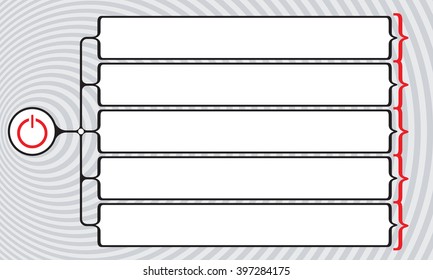 Vector square brackets for your text and power button