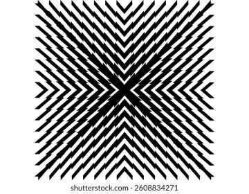 Vector square of broken black lines on a white background. Modern striped pattern. Design element. Vector background.