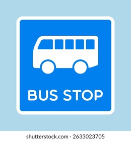 Vector Square Bus Stop Sign